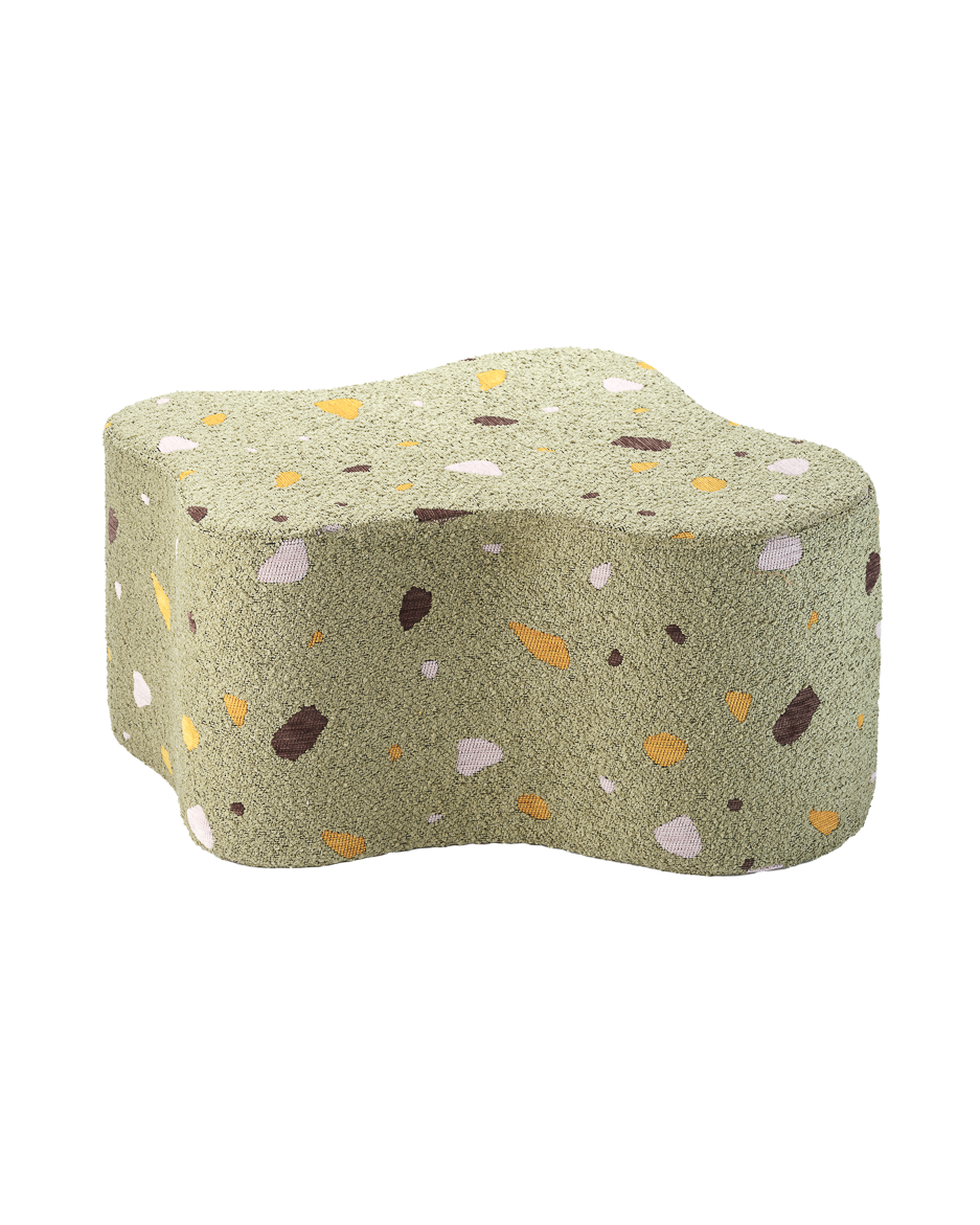 Wigiwama Teddy Cloud Pouffe / Poef - Ø40x25cm - Terrazzo Moss