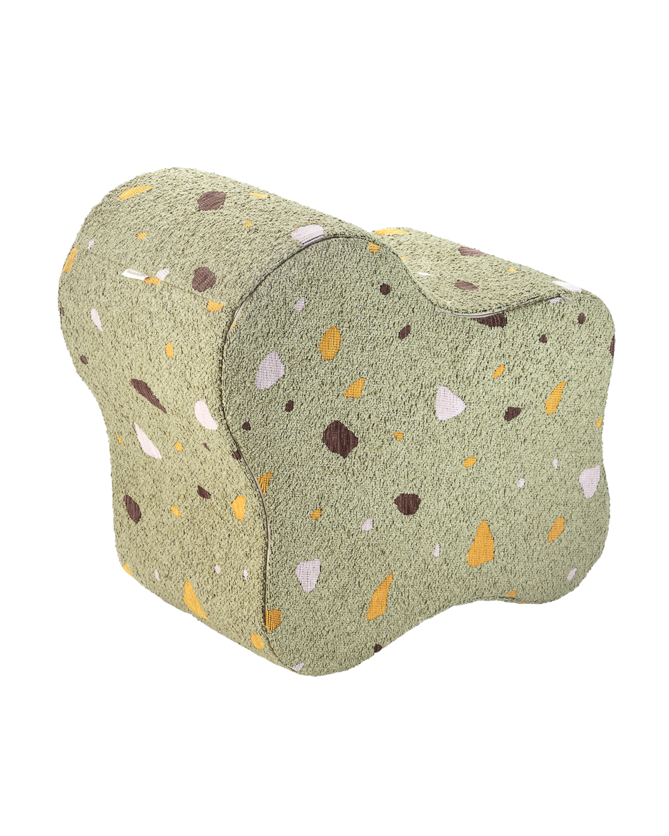 Wigiwama Teddy Cloud Pouffe / Poef - Ø40x25cm - Terrazzo Moss