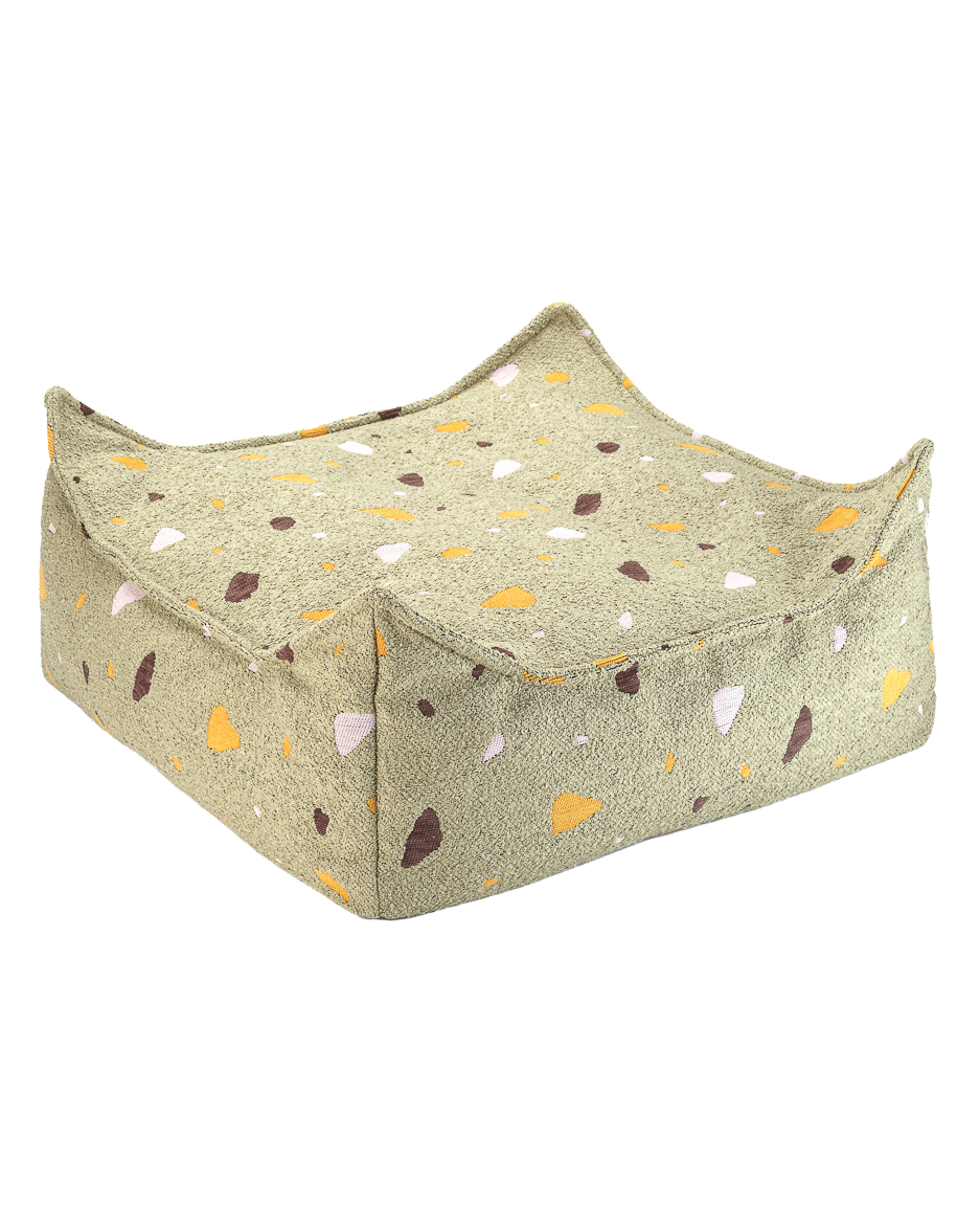 Wigiwama Teddy Square Ottoman / Poef - 80x70x50cm - Terrazzo Moss