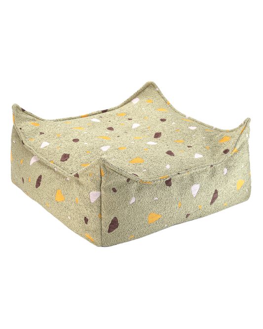 Wigiwama Teddy Square Ottoman / Poef - 80x70x50cm - Terrazzo Moss