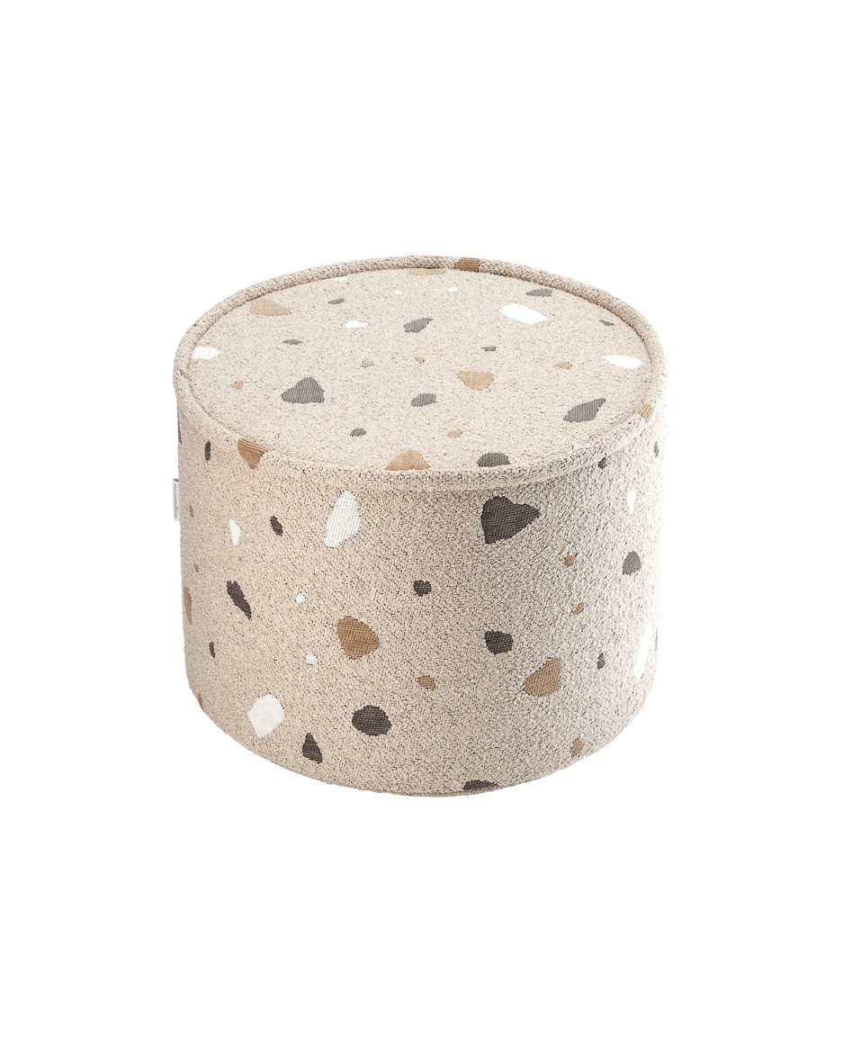 Wigiwama Teddy Pouffe / Poef - Ø40x25cm - Terrazzo Sand