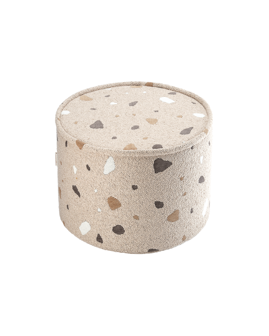 Wigiwama Teddy Pouffe / Poef - Ø40x25cm - Terrazzo Sand