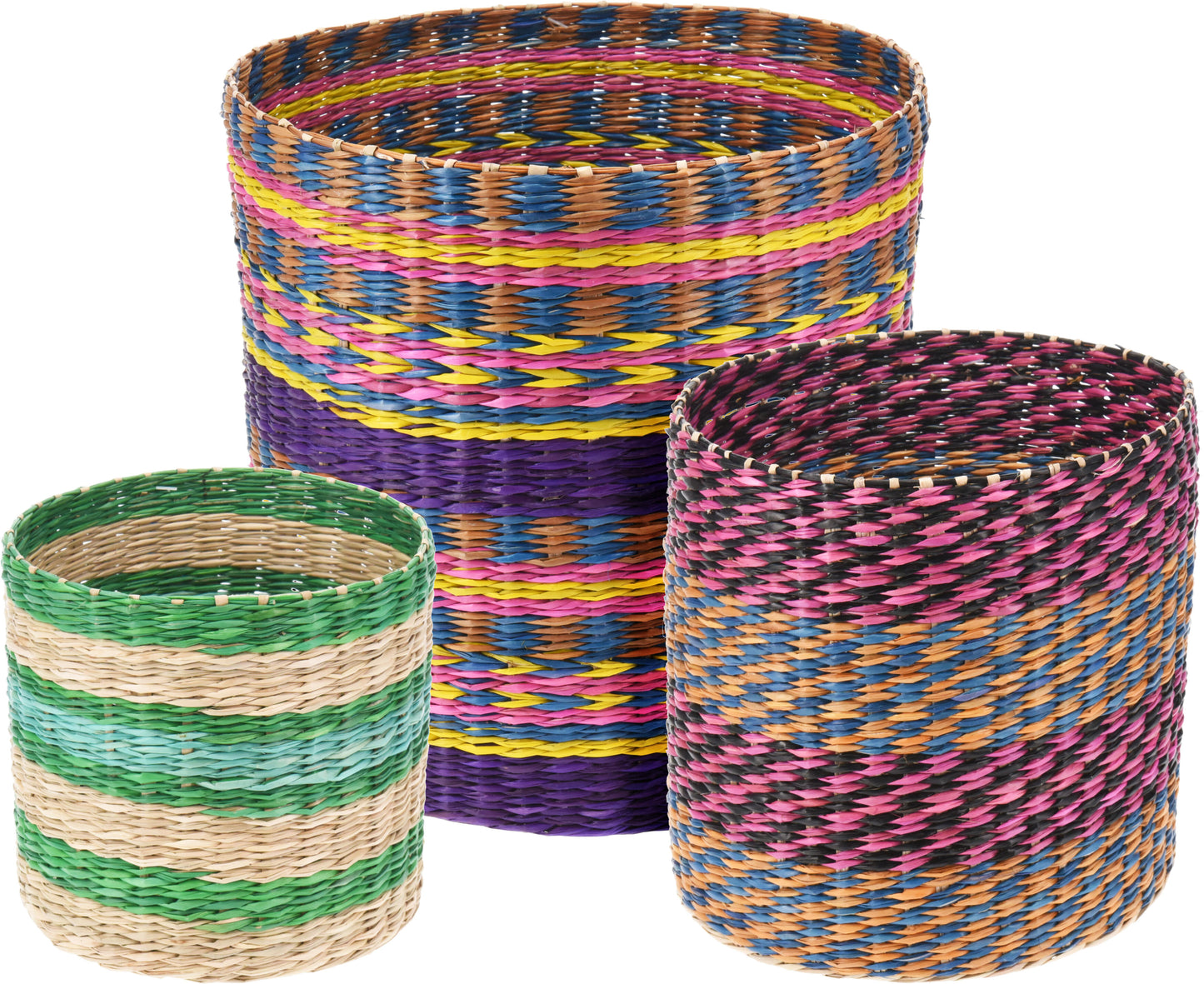 Home &amp; Styling Seagrass baskets - Set of 3 - Multi