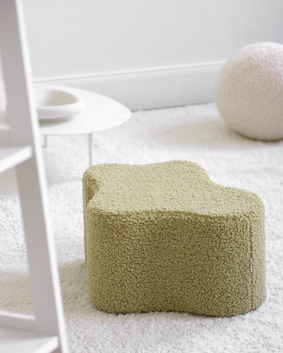 Wigiwama Teddy Cloud Pouffe / Poef - Ø40x25cm - Matcha