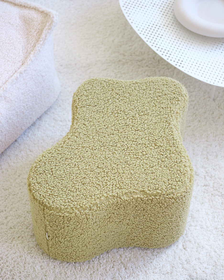 Wigiwama Teddy Cloud Pouffe / Poef - Ø40x25cm - Matcha