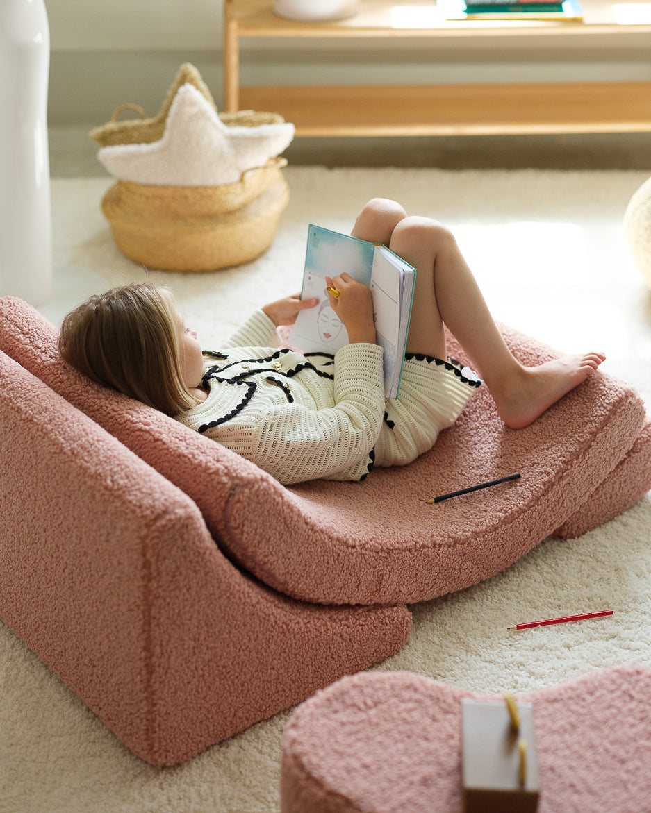 Wigiwama Teddy Moon Chair / Fauteuil - 80x65x55cm - Guava Pink