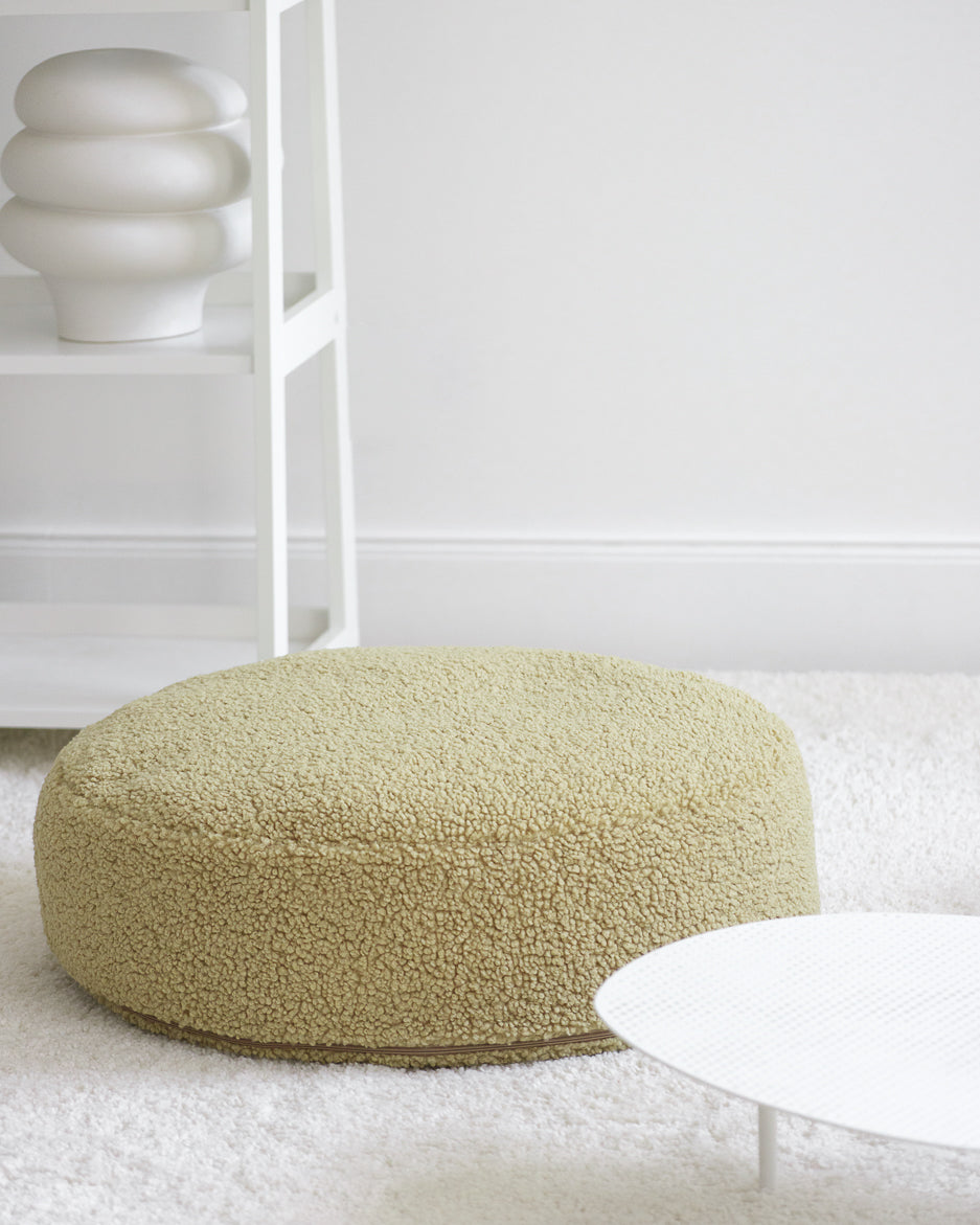 Wigiwama Teddy Ottoman / Pouf - Ø65x20cm - Biscuit