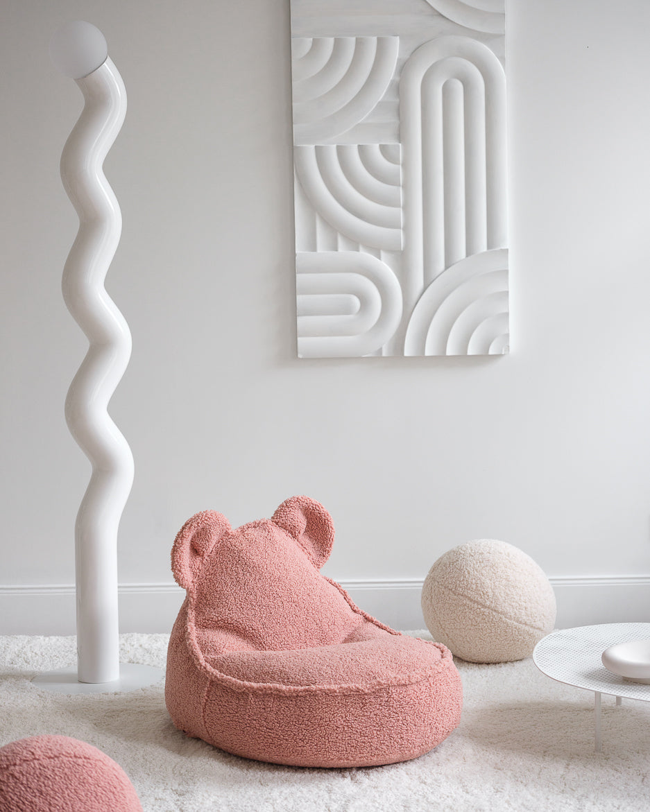 Wigiwama Teddy Bear Beanbag Chair / Zitzak - 70x60x42cm - Guava Pink