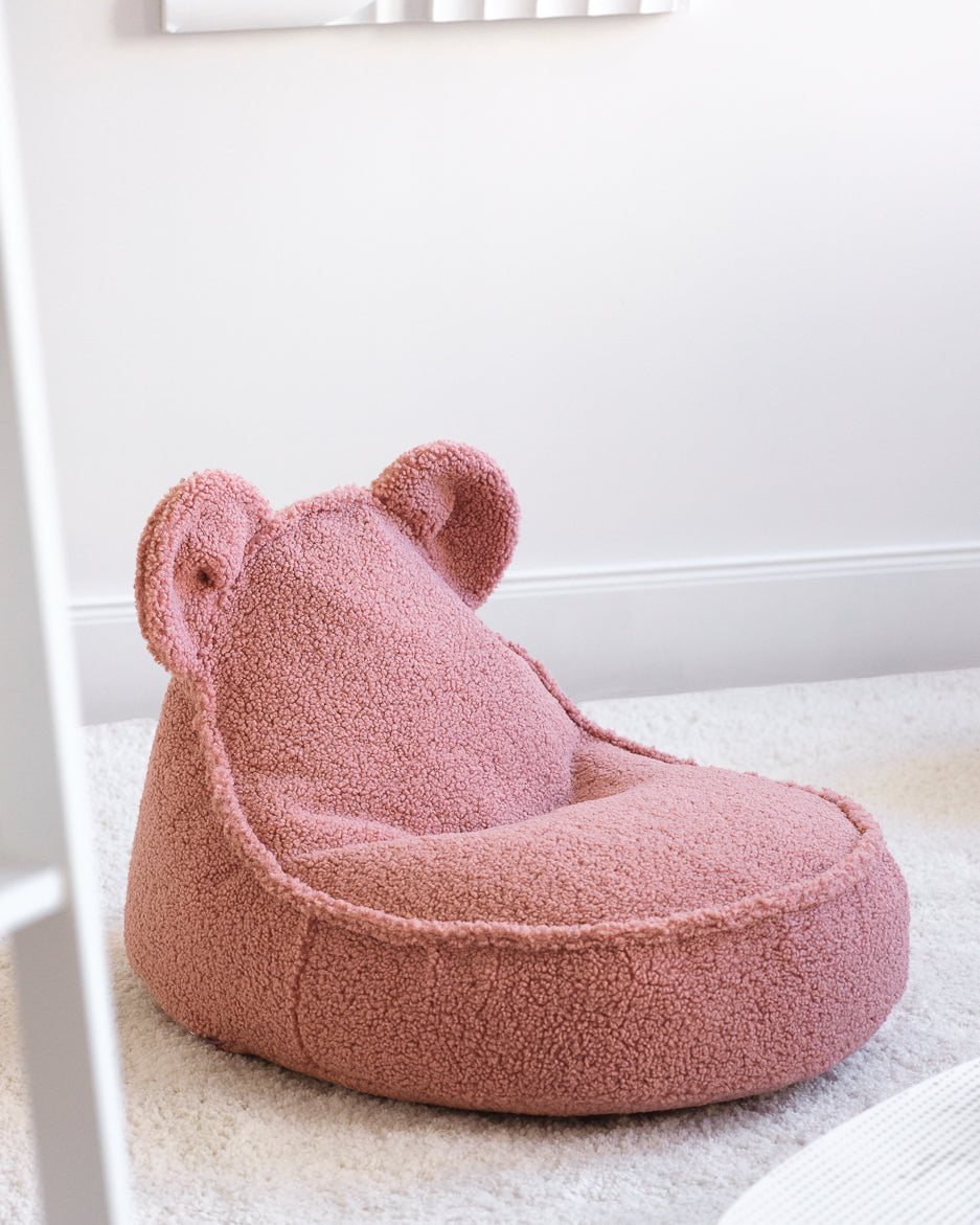 Wigiwama Teddy Bear Beanbag Chair / Zitzak - 70x60x42cm - Guava Pink