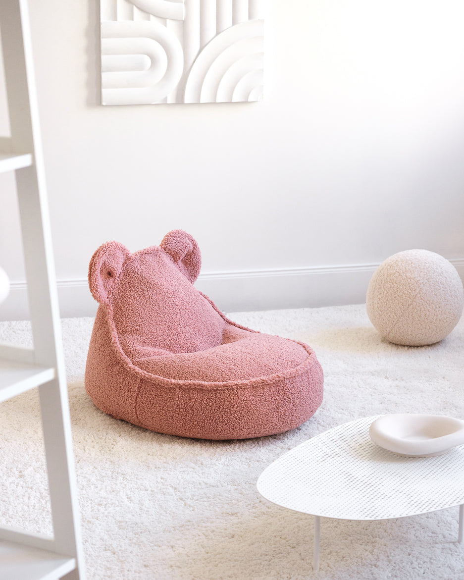 Wigiwama Teddy Bear Beanbag Chair / Zitzak - 70x60x42cm - Guava Pink