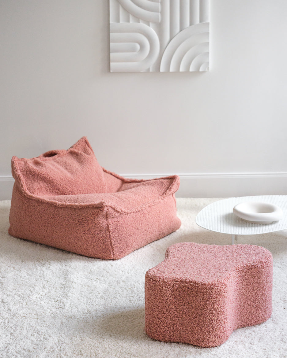 Wigiwama Teddy Beanbag Chair / Zitzak - 80x70x50cm - Guava Pink