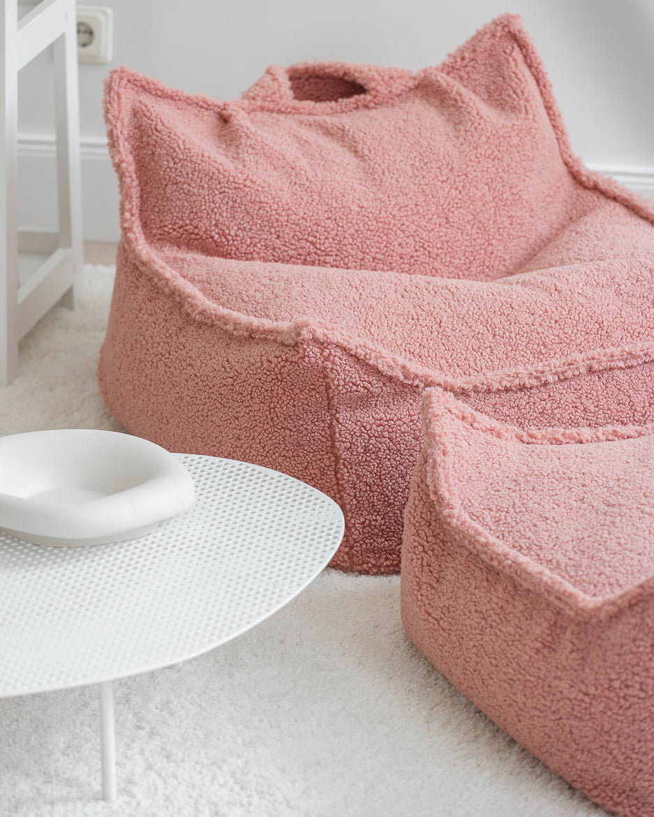 Wigiwama Teddy Beanbag Chair / Zitzak - 80x70x50cm - Guava Pink