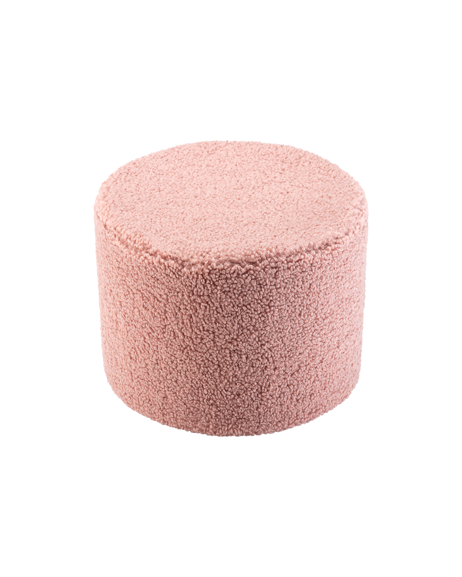 Wigiwama Teddy Pouffe / Poef - Ø40x25cm - Guava Pink