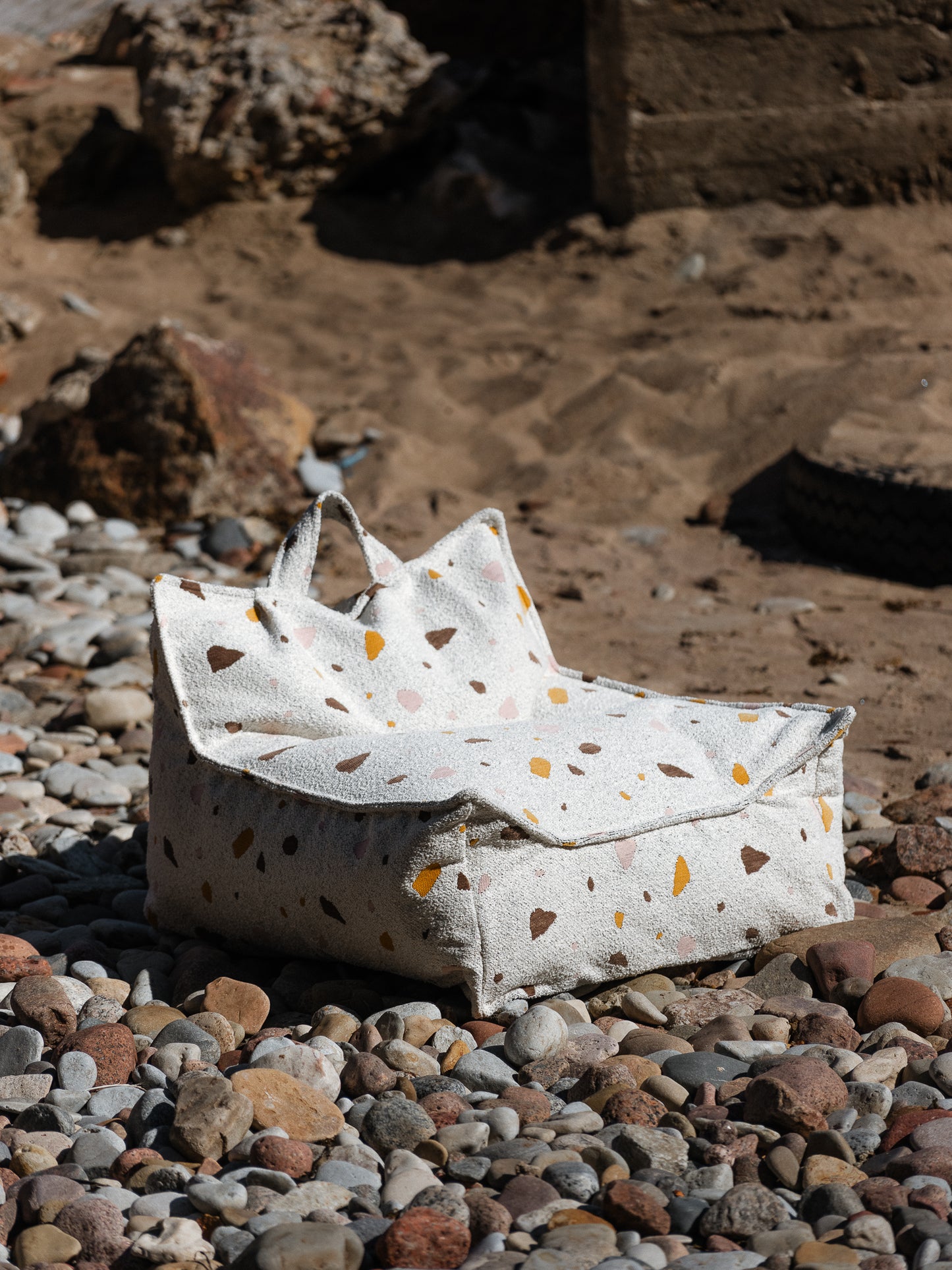 Wigiwama Teddy Beanbag Chair / Zitzak - 80x70x50cm - Terrazzo Marble