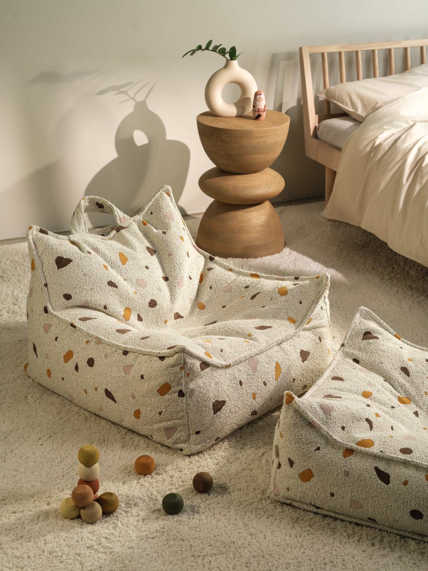 Wigiwama Teddy Beanbag Chair / Zitzak - 80x70x50cm - Terrazzo Marble