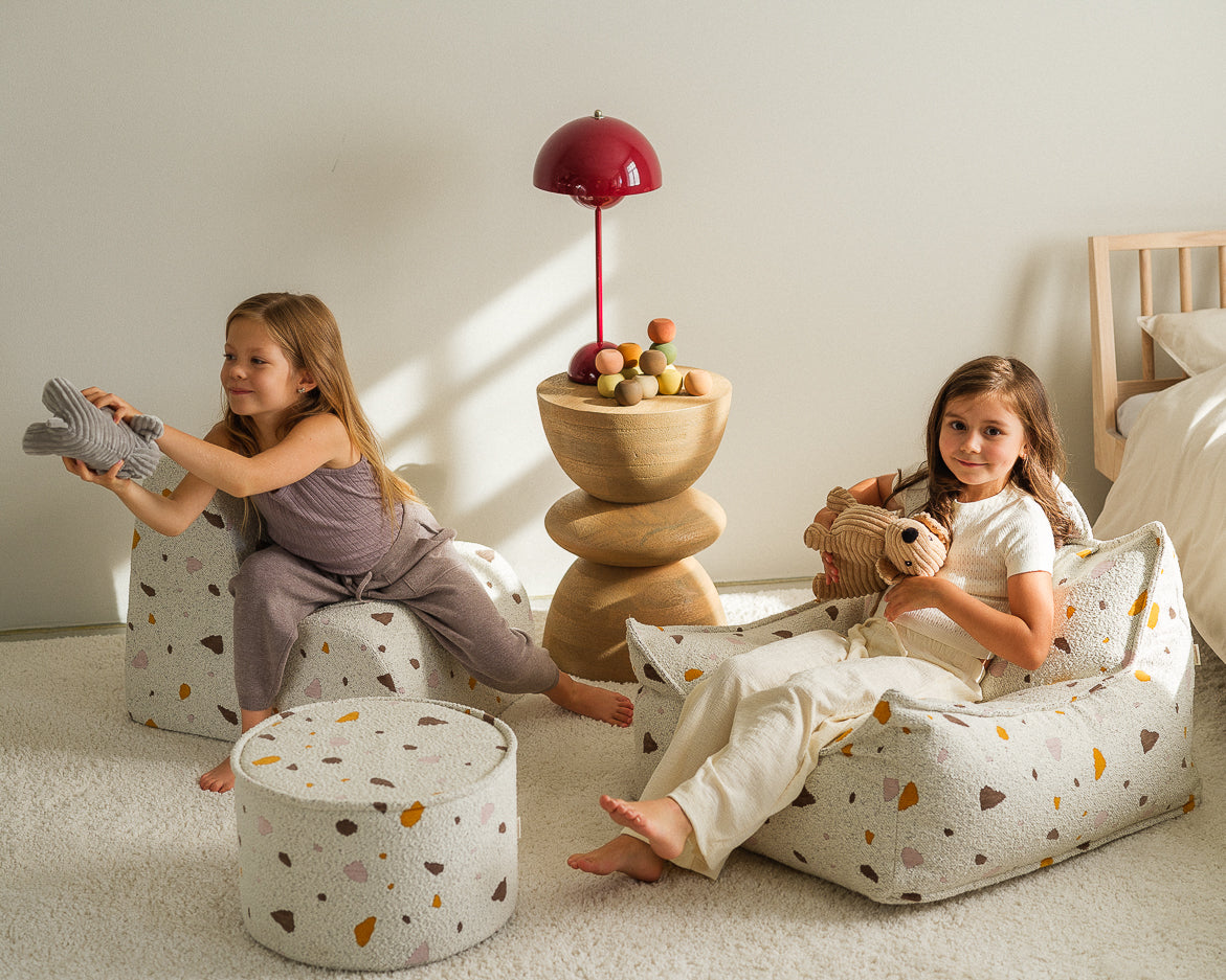 Wigiwama Teddy Pouf / Pouf - 80x70x50cm - Biscuit