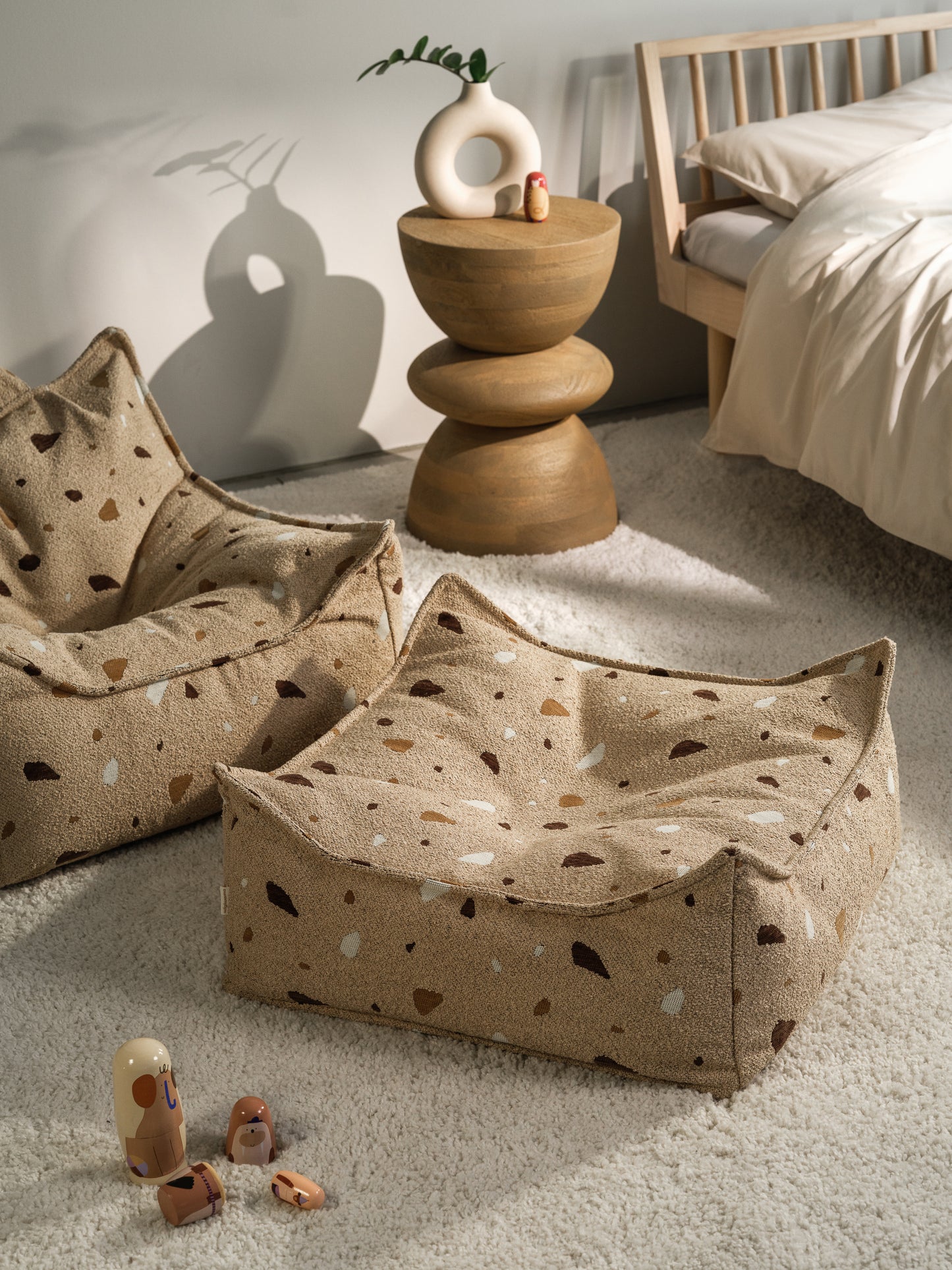 Wigiwama Teddy Carré Ottoman / Pouf - 80x70x50cm - Biscuit