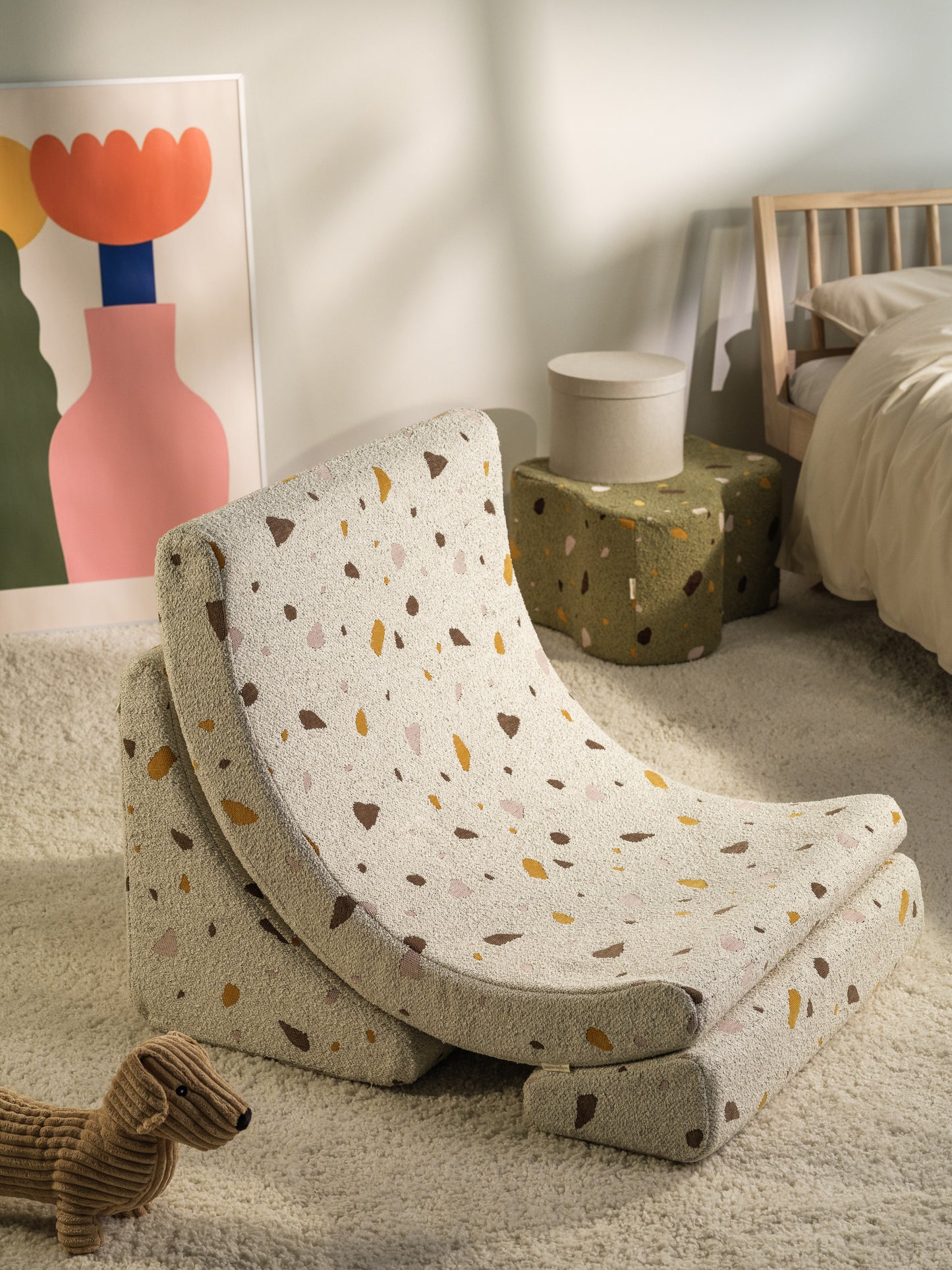 Wigiwama Teddy Moon Chair / Fauteuil - 80x65x55cm - Terrazzo Marble