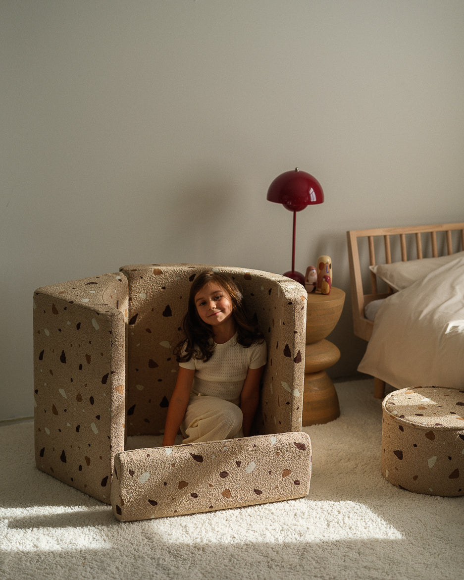 Wigiwama Teddy Moon Chair / Fauteuil - 80x65x55cm - Terrazzo Sand