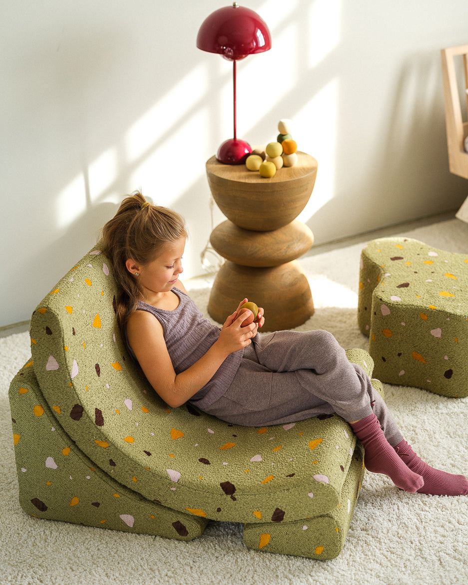 Wigiwama Teddy Moon Chair / Fauteuil - 80x65x55cm - Terrazzo Moss