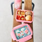 Petit Monkey Bentobox + Drinkfles Fairytale Dragon Back to School set - Pearl Stars/Peony Pink