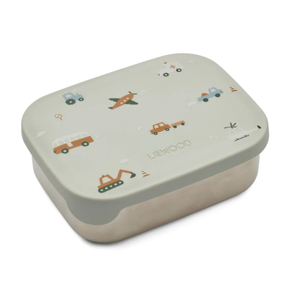 Bundel Liewood Back to School set - Lunchbox + Drinkfles - Vehicles/Dove Grey