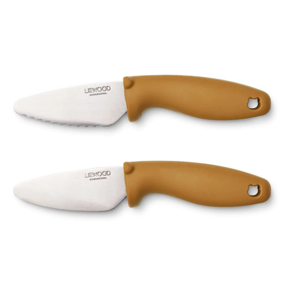 Liewood Perry Cutting knife set - 2 Pieces - Caramel gold