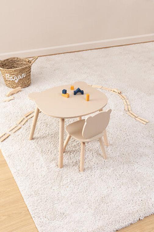 Atmosphera Kids Tekentafel/Kindertafel Teddybeer Ø60cm - Beige