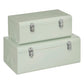 Atmosphera Metalen Koffers - S: 39x23x16cm/M: 47x28x19cm - Set van 2 - Groen