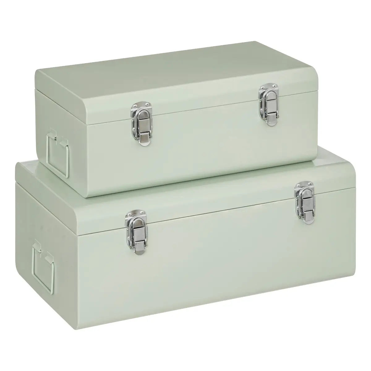 Valises en métal Atmosphera - S : 39x23x16cm / M : 47x28x19cm - Lot de 2 - Vert