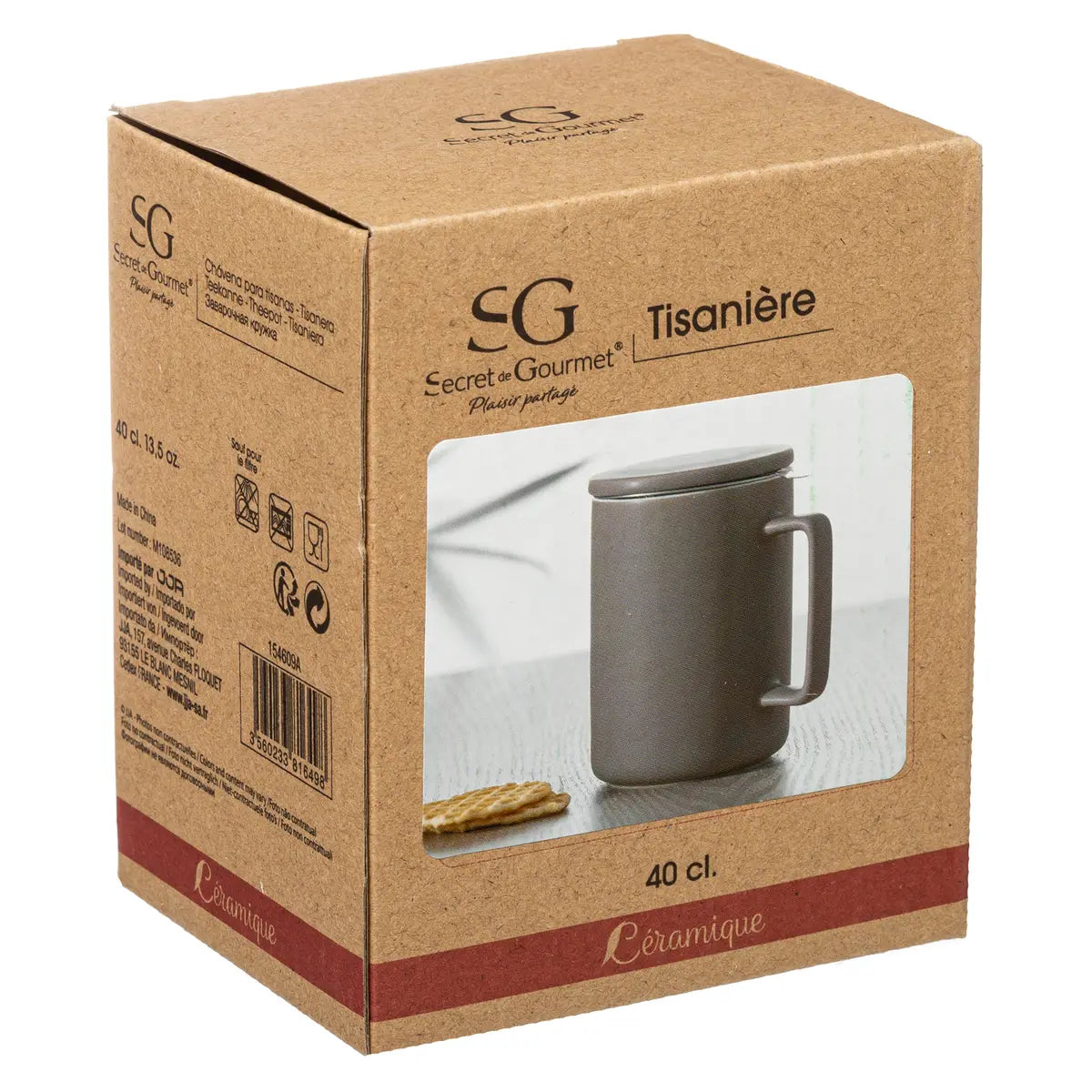 Tasse à thé avec filtre 5Five Lisa - Sachet de thé - 40CL - Taupe