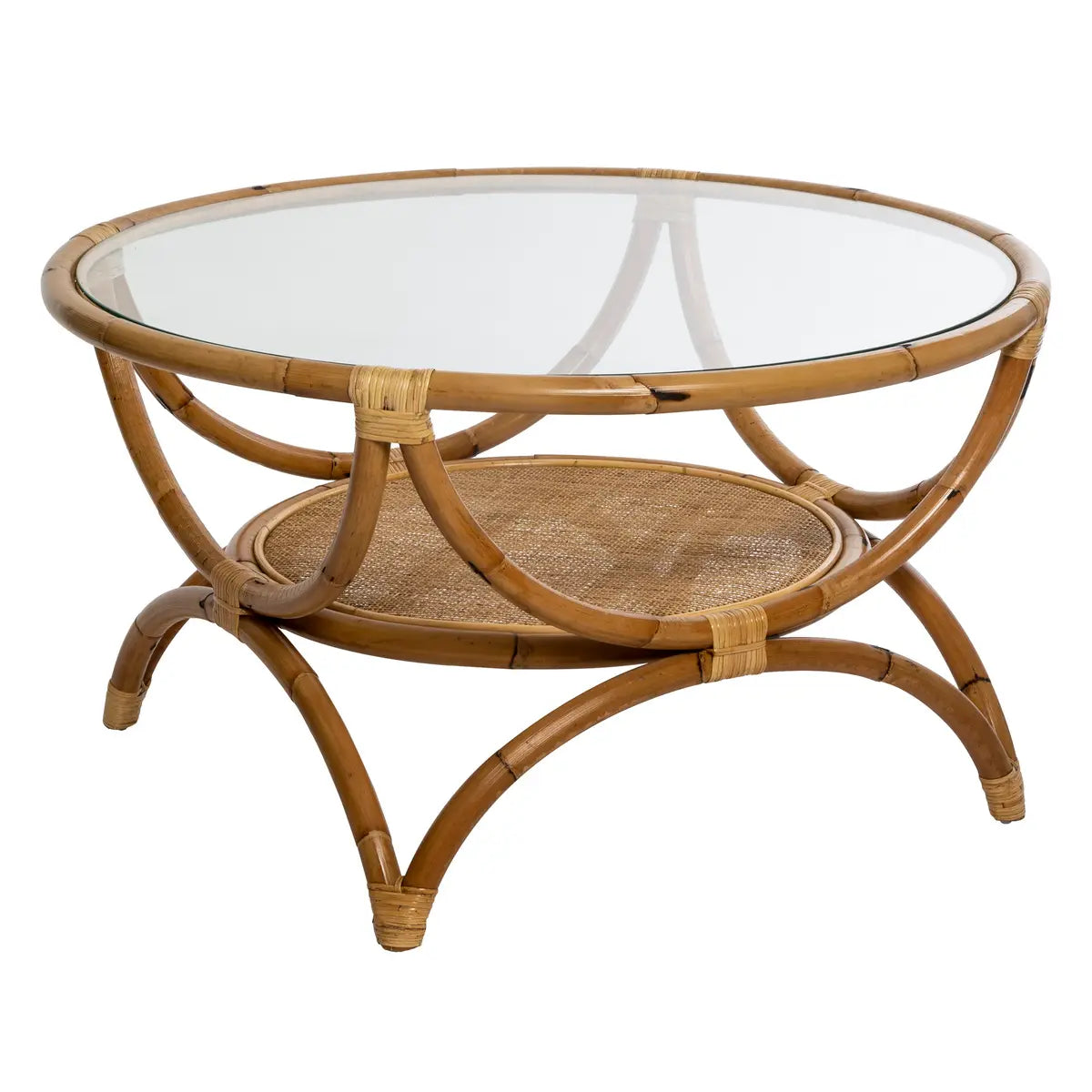 Table basse en rotin BEAU Savannah - Ø91xH51cm - Marron