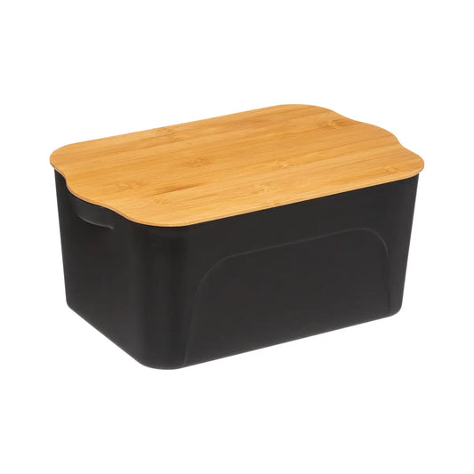 Atmosphera Box - Plastic and bamboo - Black - 6.5L