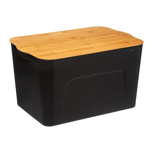 Atmosphera Box - Plastic and bamboo - Black - 24L