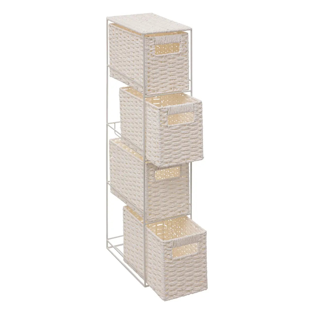 Atmosphera Rack - Bathroom rack - 4 Drawers - L25xD15xH70cm - White