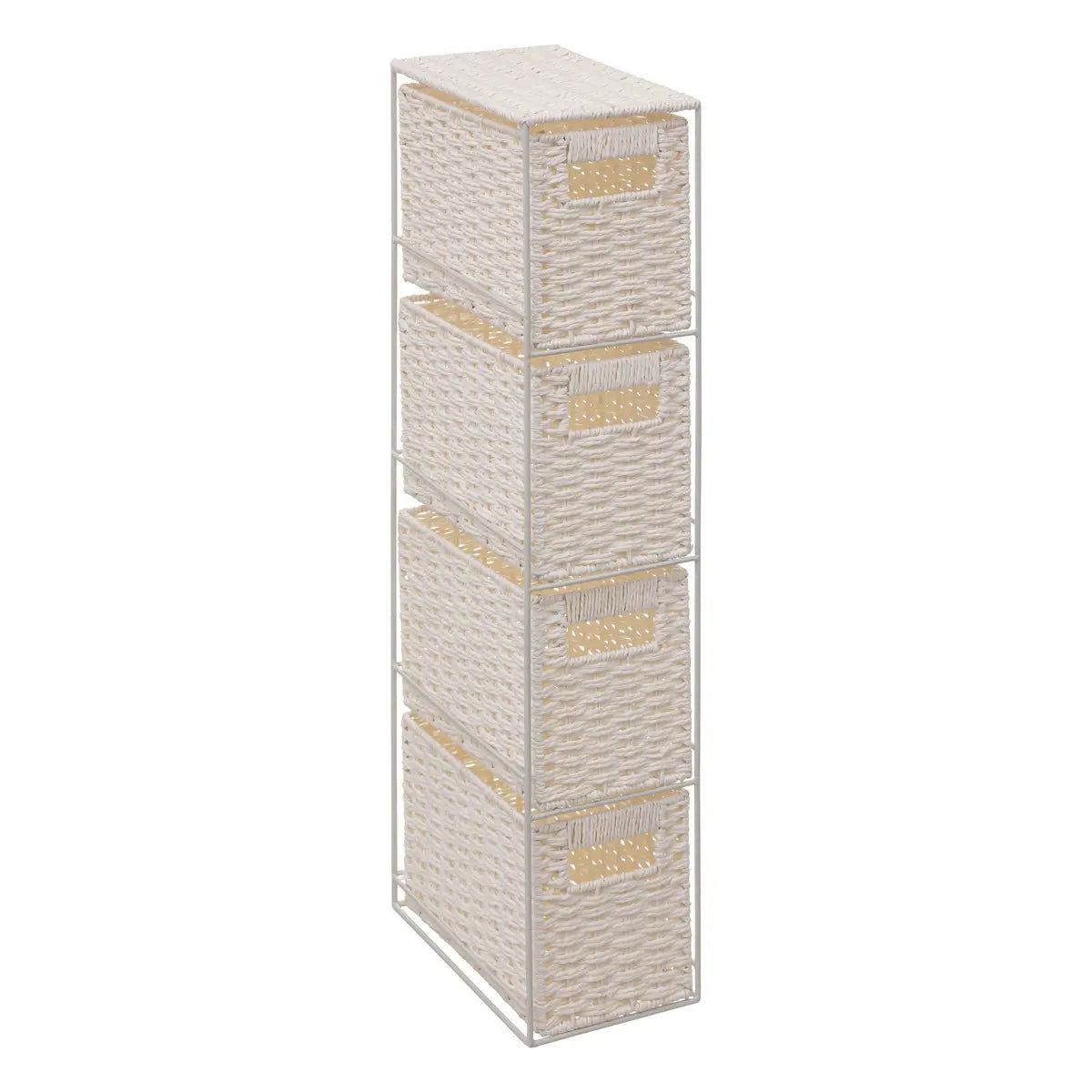 Atmosphera Rack - Etagère de salle de bain - 4 Tiroirs - L25xP15xH70cm - Blanc