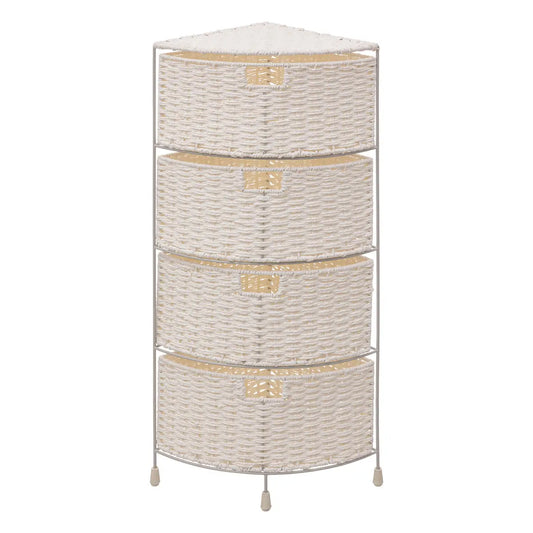 Atmosphera Rack - Etagère de salle de bain - Coin - 4 Tiroirs - L35xP25xH70cm - Blanc