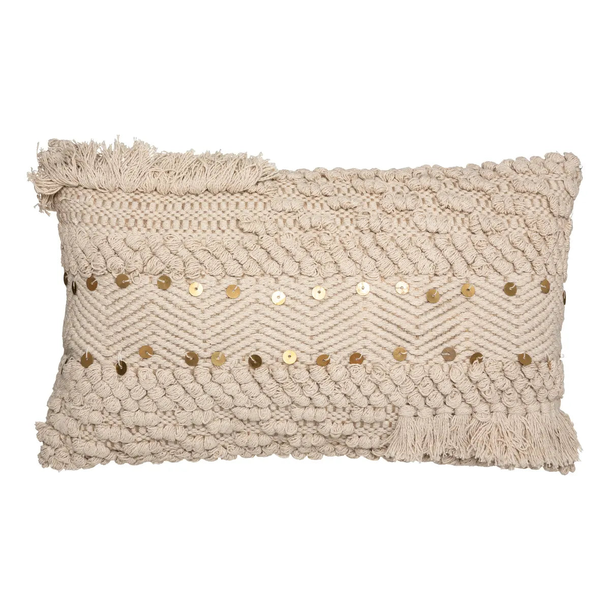 Atmosphera Coussin Dania à paillettes - 30x50cm - Beige