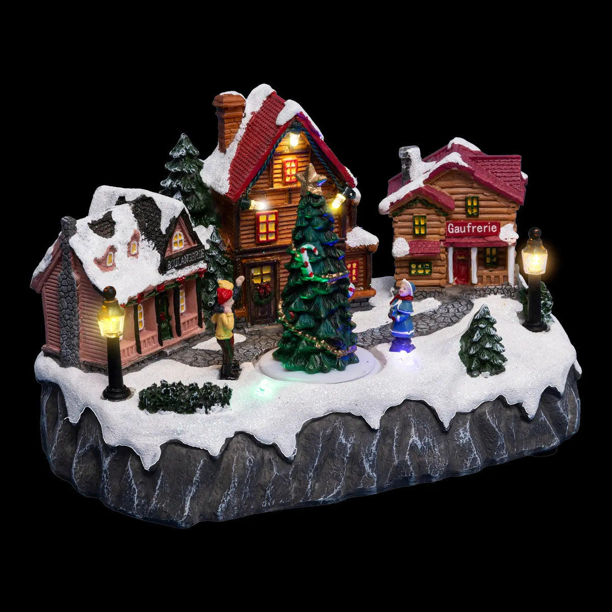 Village de Noël - Maison de Noël avec éclairage - 7 LED - Fonctionne sur batterie