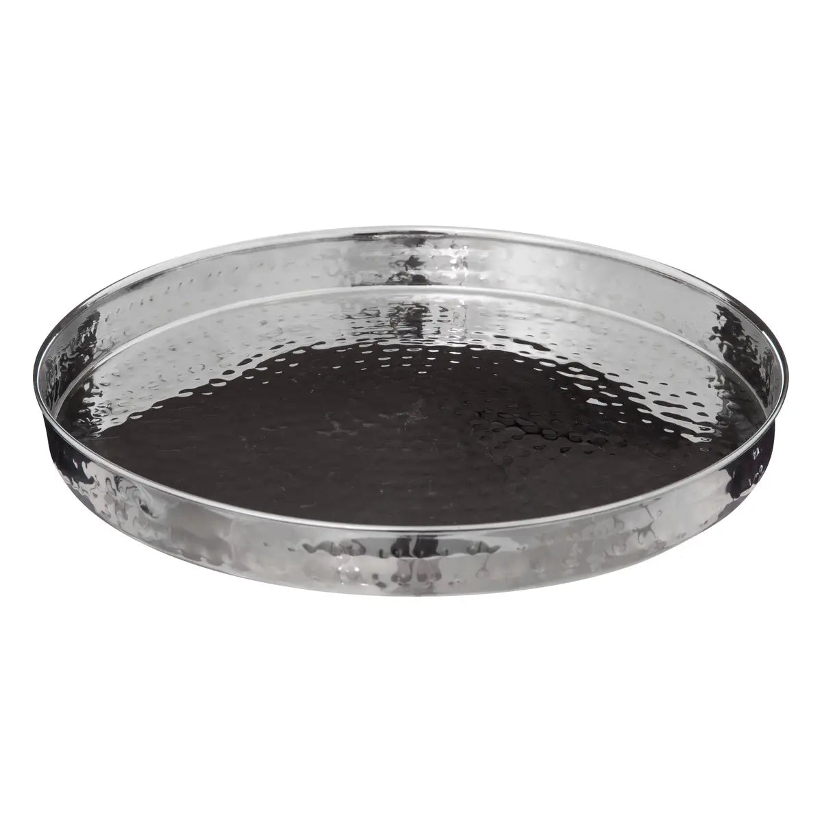 Atmosphera Tray - D35cm - Hammered - Silver