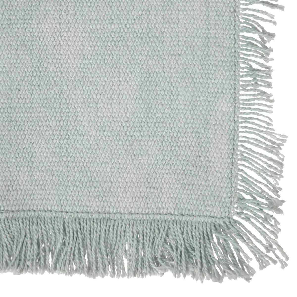 Secret de Gourmet Maha Placemat cotton with fringes - Set of 4 pieces - 45x30cm - Mint green