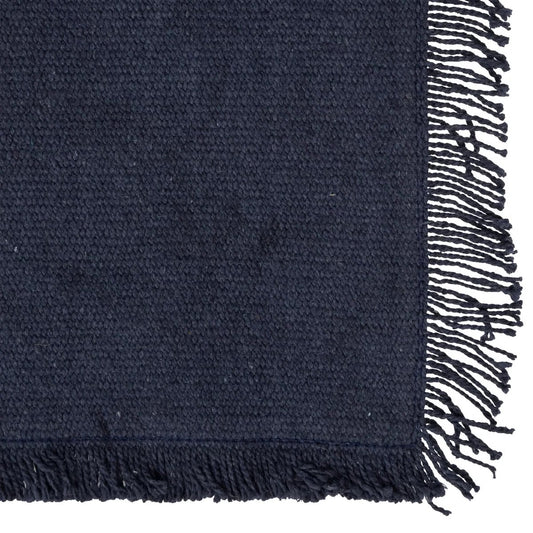 Secret de Gourmet Maha Placemat cotton with fringes - Set of 4 pieces - 45x30cm - Dark blue