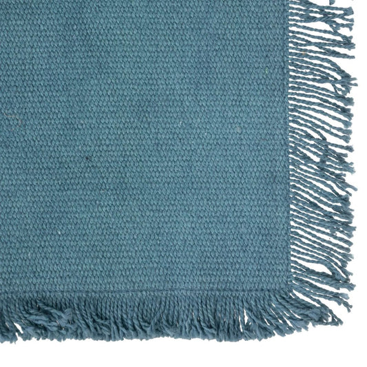 Secret de Gourmet Maha Placemat cotton with fringes - Set of 4 pieces - 45x30cm - Blue