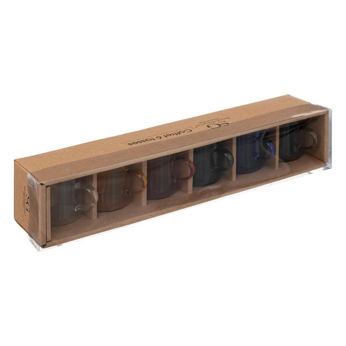 Atmosphera Coffret 6 tasses - Mia - Coloré - 10cl