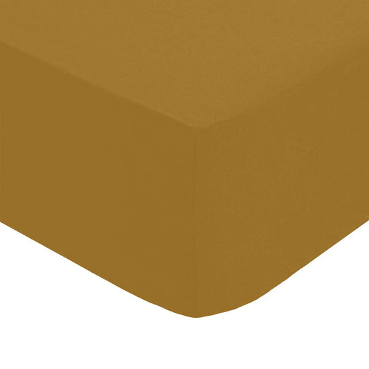 Atmosphera Fitted sheet Percal cotton 160x200cm - Gold-colored