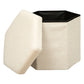 Atmosphera Pouf - Hexabel Jaiko - Foldable - Ivory - Hexagonal - Teddy