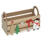 Fééric Lights and Christmas Kerst Deco houten kisten - Set van 3 stuks - Multi