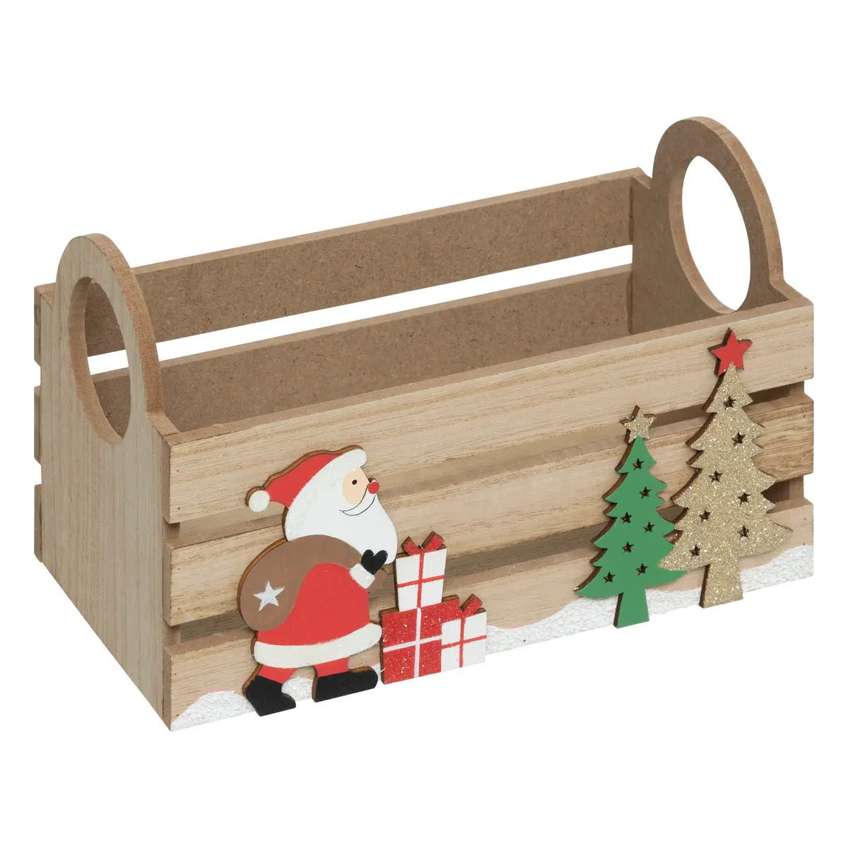 Fééric Lights and Christmas Kerst Deco houten kisten - Set van 3 stuks - Multi