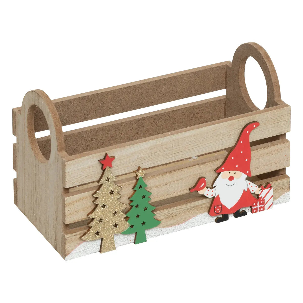 Fééric Lights and Christmas Kerst Deco houten kisten - Set van 3 stuks - Multi