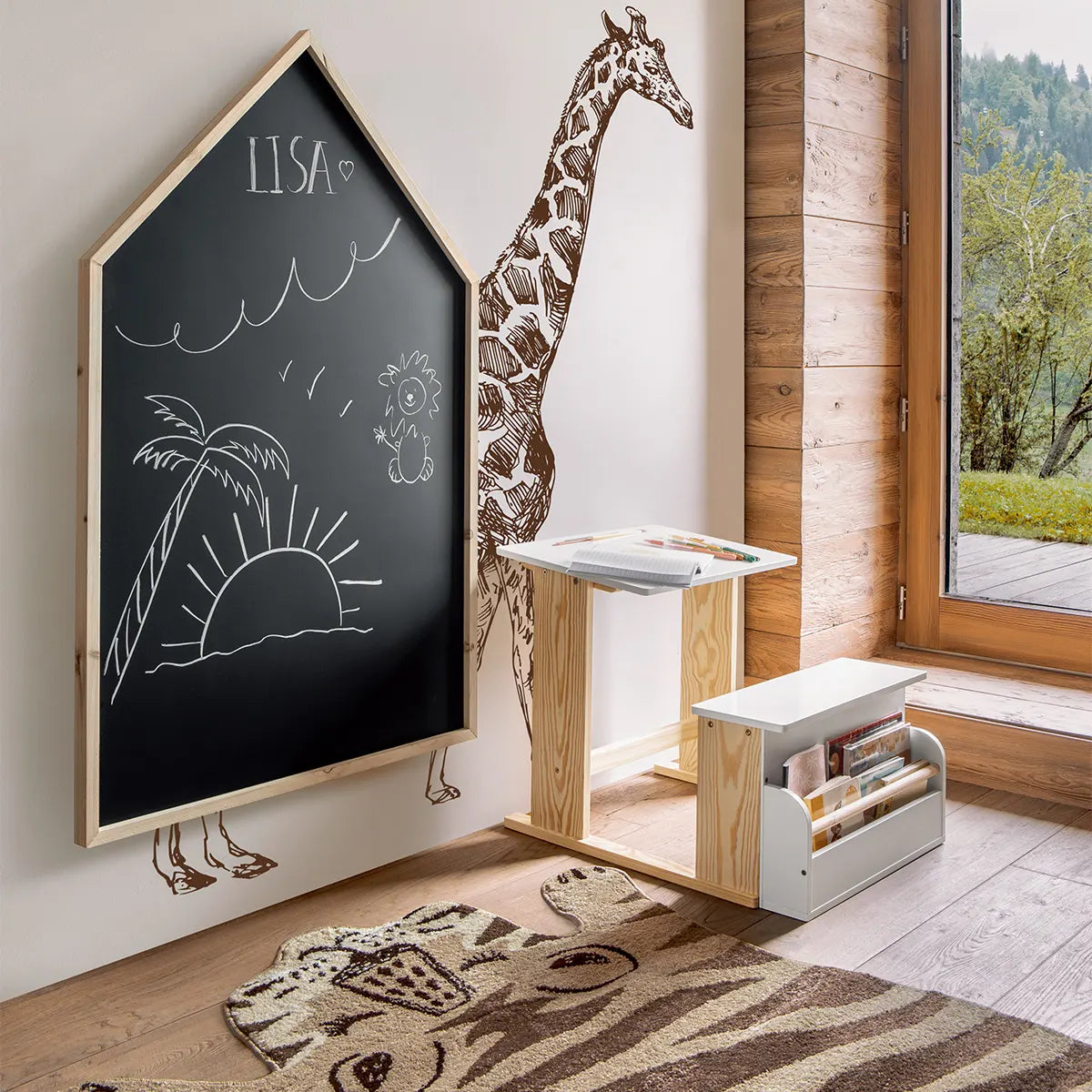 Atmosphera Kids krijtbord huis - Kinderkamer decoratie - H 116,2 CM